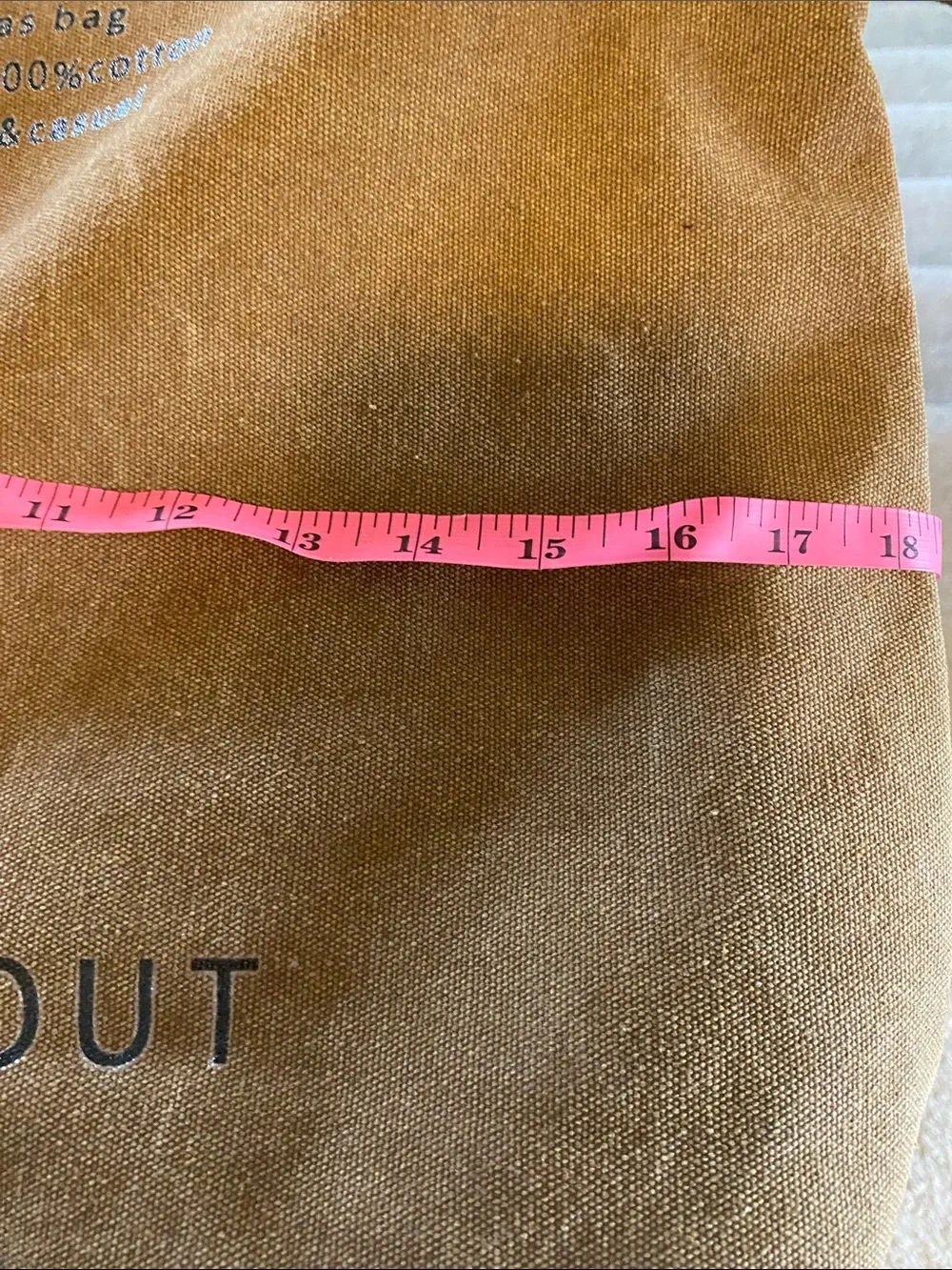 Brown Canvas Crossbody Tote - Casual Everyday Bag